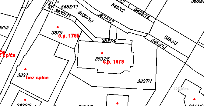 Zábřeh 1878 na parcele st. 3837/5 v KÚ Zábřeh na Moravě, Katastrální mapa
