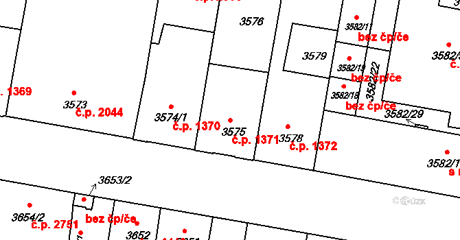 České Budějovice 3 1371, České Budějovice na parcele st. 3575 v KÚ České Budějovice 3, Katastrální mapa