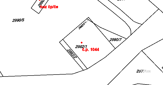Hranice 1044, Karviná na parcele st. 2982/1 v KÚ Karviná-město, Katastrální mapa