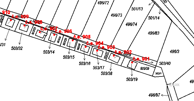 Mikulovice 903, Klášterec nad Ohří na parcele st. 503/17 v KÚ Mikulovice u Vernéřova, Katastrální mapa