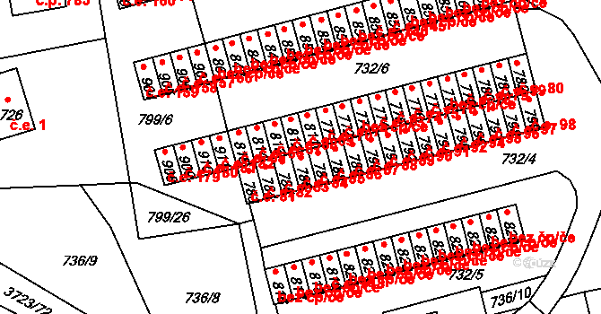 Žirovnice 84 na parcele st. 786 v KÚ Žirovnice, Katastrální mapa