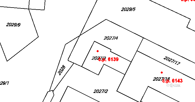 Poruba 6139, Ostrava na parcele st. 2027/3 v KÚ Poruba-sever, Katastrální mapa