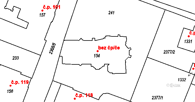 Opava 38090287 na parcele st. 154 v KÚ Kateřinky u Opavy, Katastrální mapa