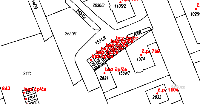 Litomyšl 40114287 na parcele st. 1793 v KÚ Litomyšl, Katastrální mapa