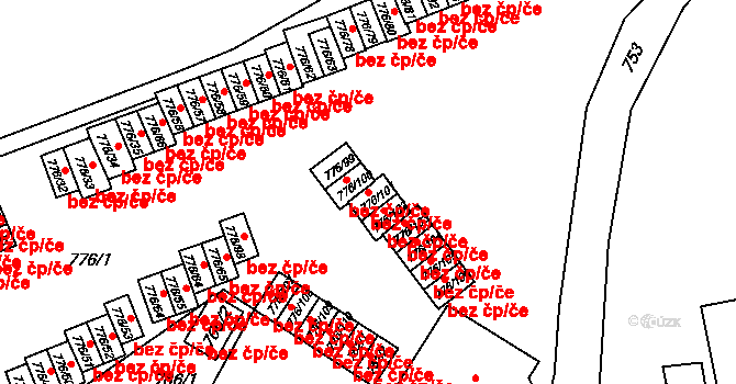 Jemnice 40143287 na parcele st. 776/101 v KÚ Jemnice, Katastrální mapa