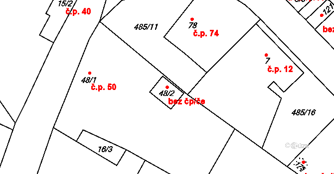 Bylany 41497287 na parcele st. 48/2 v KÚ Bylany, Katastrální mapa