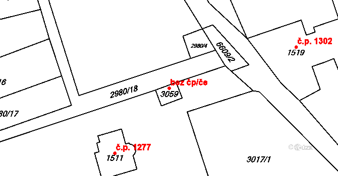 Kraslice 41613287 na parcele st. 3059 v KÚ Kraslice, Katastrální mapa
