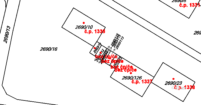 Slavkov u Brna 42249287 na parcele st. 2690/112 v KÚ Slavkov u Brna, Katastrální mapa