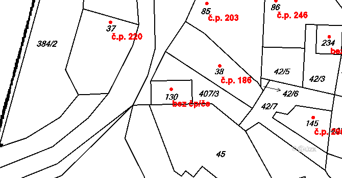 Tuchoměřice 45733287 na parcele st. 130 v KÚ Kněžívka, Katastrální mapa