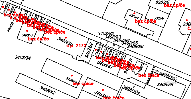 Litoměřice 47619287 na parcele st. 3408/28 v KÚ Litoměřice, Katastrální mapa