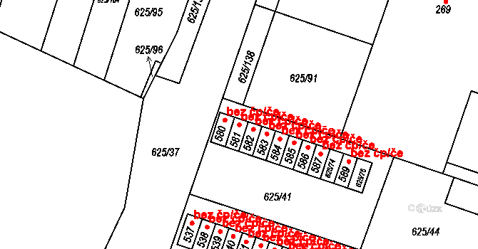 Předměřice nad Labem 49280287 na parcele st. 581 v KÚ Předměřice nad Labem, Katastrální mapa