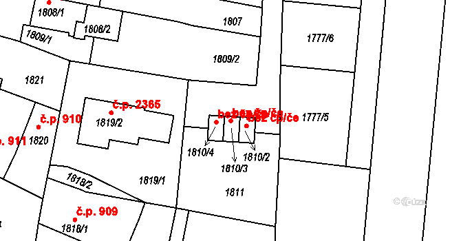 Boskovice 49413287 na parcele st. 1810/3 v KÚ Boskovice, Katastrální mapa