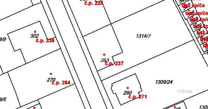Holýšov 237 na parcele st. 253 v KÚ Holýšov, Katastrální mapa
