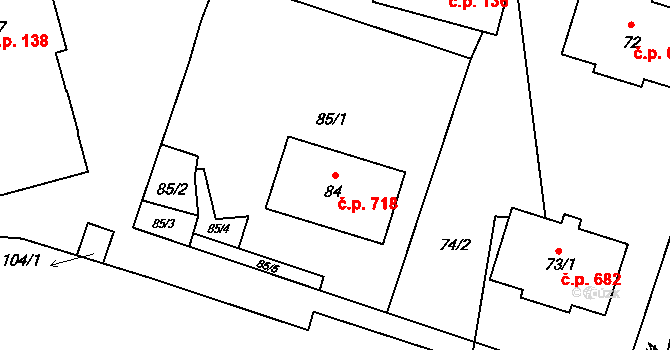 Morkovice 718, Morkovice-Slížany na parcele st. 84 v KÚ Morkovice, Katastrální mapa