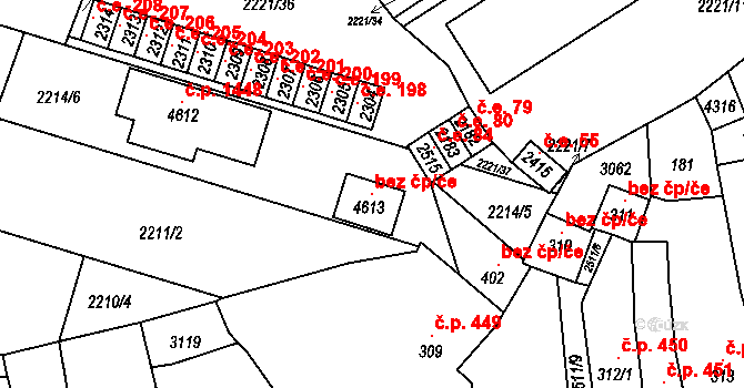 Kyjov 107000288 na parcele st. 4613 v KÚ Kyjov, Katastrální mapa