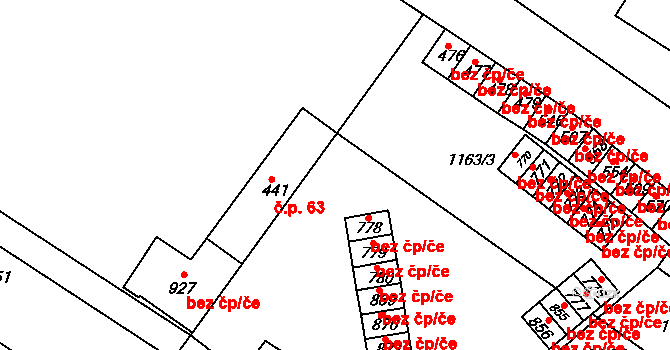 Jevišovice 63 na parcele st. 441 v KÚ Jevišovice, Katastrální mapa