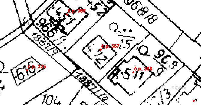 Přerov nad Labem 367 na parcele st. 472 v KÚ Přerov nad Labem, Katastrální mapa