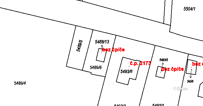 Krnov 119179288 na parcele st. 5489/13 v KÚ Krnov-Horní Předměstí, Katastrální mapa