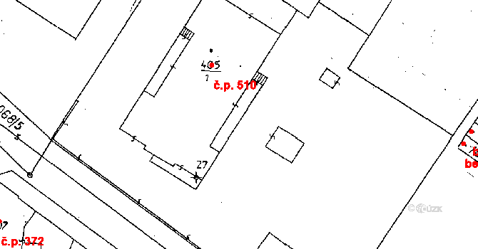 Poděbrady II 510, Poděbrady na parcele st. 405/1 v KÚ Poděbrady, Katastrální mapa