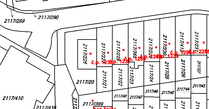 Chodov 1231, Praha na parcele st. 2117/227 v KÚ Chodov, Katastrální mapa