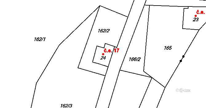 Prkenný Důl 17, Žacléř na parcele st. 24 v KÚ Prkenný Důl, Katastrální mapa