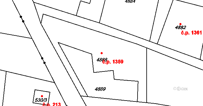 Město 1359, Havířov na parcele st. 4888 v KÚ Havířov-město, Katastrální mapa
