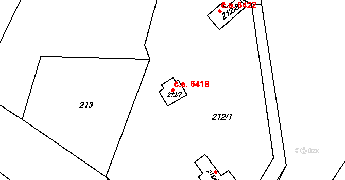 Pravíkov 6418, Kamenice nad Lipou na parcele st. 212/7 v KÚ Pravíkov, Katastrální mapa