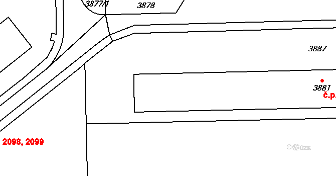 Žďár nad Sázavou 4 2079,2080,2081,2082,, Žďár nad Sázavou na parcele st. 3881 v KÚ Město Žďár, Katastrální mapa