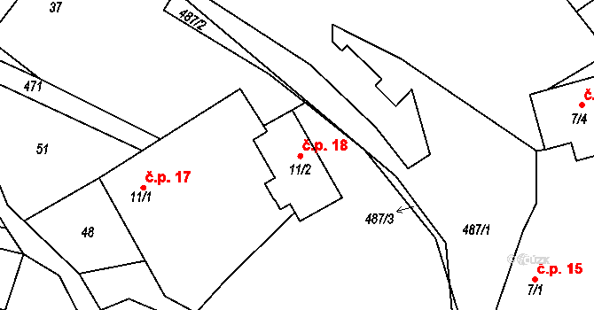 Divišov 18, Bystřice nad Pernštejnem na parcele st. 11/2 v KÚ Divišov, Katastrální mapa