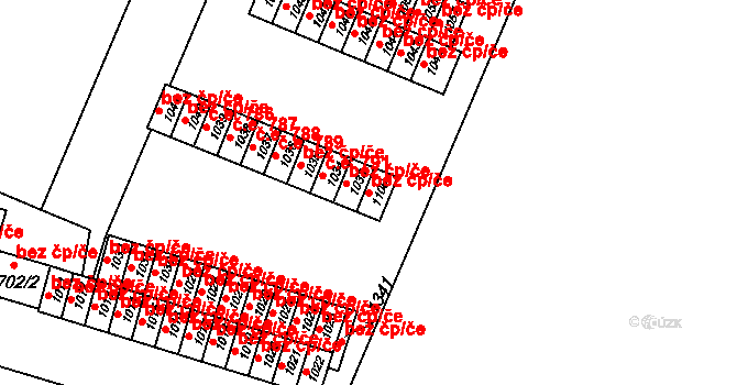 Kyjov 38735288 na parcele st. 1106 v KÚ Nětčice u Kyjova, Katastrální mapa