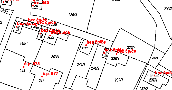 Jirkov 42935288 na parcele st. 241/4 v KÚ Jirkov, Katastrální mapa