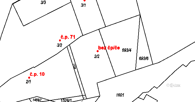 Těchlovice 90, Stříbro na parcele st. 2/2 v KÚ Těchlovice u Stříbra, Katastrální mapa