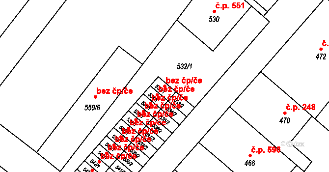 Lednice 47072288 na parcele st. 533/1 v KÚ Lednice na Moravě, Katastrální mapa