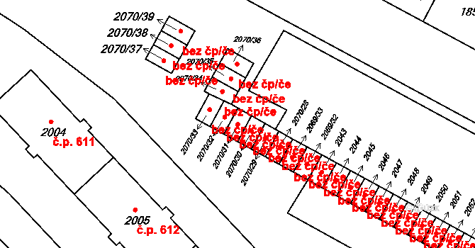 Krnov 48258288 na parcele st. 2070/31 v KÚ Krnov-Horní Předměstí, Katastrální mapa