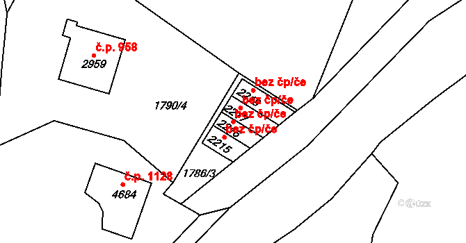 Rokycany 50155288 na parcele st. 2216 v KÚ Rokycany, Katastrální mapa