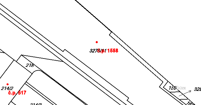 Michle 1558, Praha na parcele st. 3275/11 v KÚ Michle, Katastrální mapa