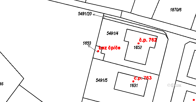 Nová Bystřice 83592288 na parcele st. 1653 v KÚ Nová Bystřice, Katastrální mapa
