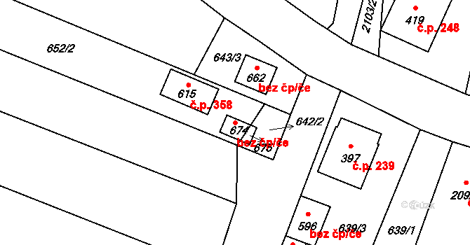 Čechtice 89581288 na parcele st. 674 v KÚ Čechtice, Katastrální mapa