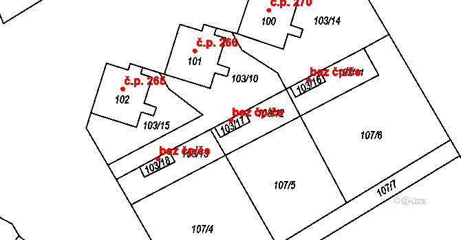 Lednice 92629288 na parcele st. 103/17 v KÚ Lednice na Moravě, Katastrální mapa