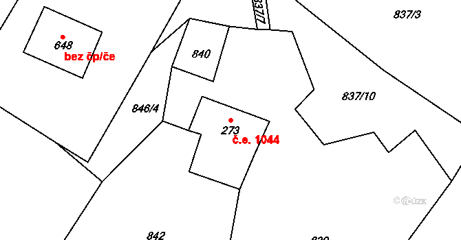 Janov nad Nisou 1044 na parcele st. 273 v KÚ Janov nad Nisou, Katastrální mapa