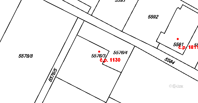 Frýdek 1130, Frýdek-Místek na parcele st. 5576/3 v KÚ Frýdek, Katastrální mapa