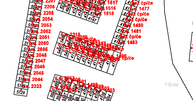 Cheb 1485 na parcele st. 4122 v KÚ Cheb, Katastrální mapa