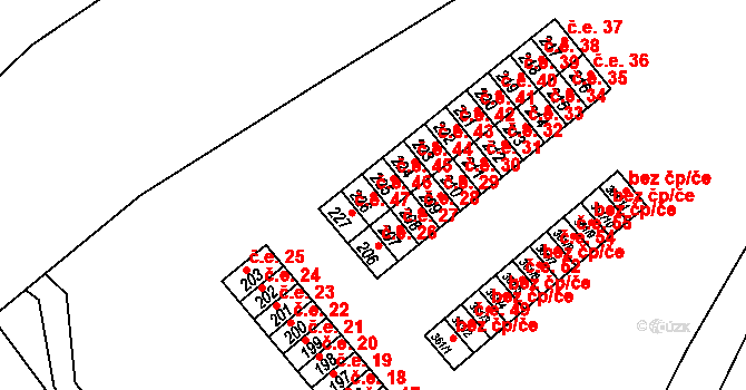 Mariánské Radčice 46 na parcele st. 226 v KÚ Mariánské Radčice, Katastrální mapa
