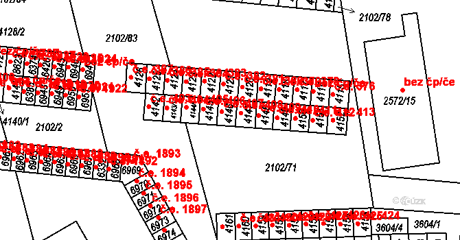 Hodonín 407 na parcele st. 4146 v KÚ Hodonín, Katastrální mapa
