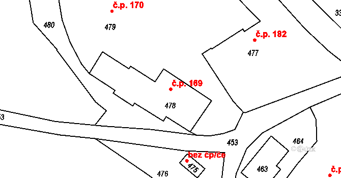 Dolní Chřibská 169, Chřibská na parcele st. 478 v KÚ Dolní Chřibská, Katastrální mapa