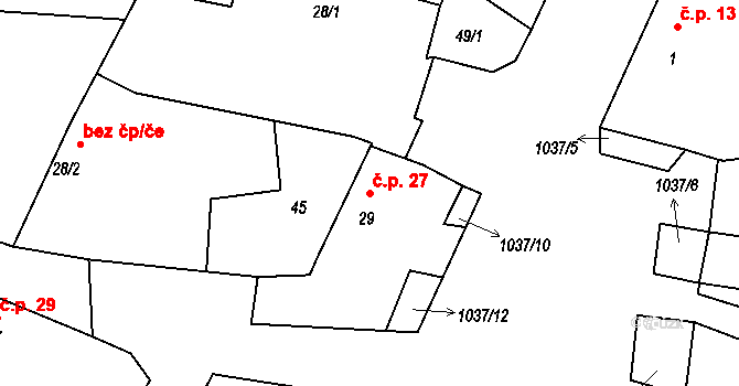 Krašovice 27, Čížová na parcele st. 29 v KÚ Krašovice u Čížové, Katastrální mapa