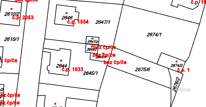 Česká Lípa 42237289 na parcele st. 2645/3 v KÚ Česká Lípa, Katastrální mapa