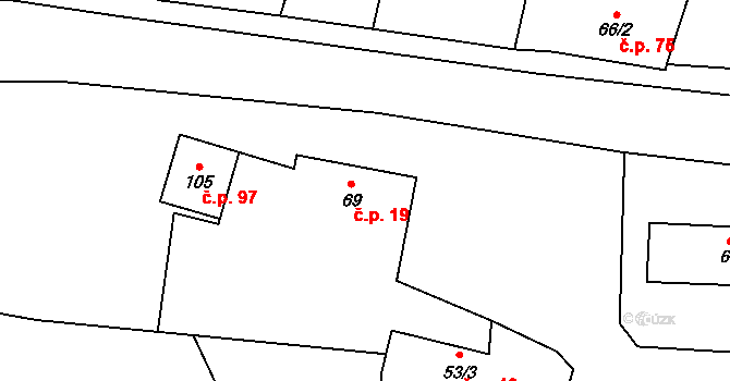 Rohozec 44019289 na parcele st. 69/1 v KÚ Rohozec u Žehušic, Katastrální mapa