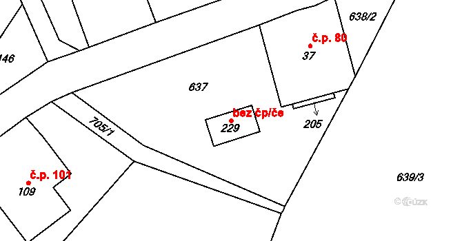 Žacléř 45078289 na parcele st. 229 v KÚ Bobr, Katastrální mapa