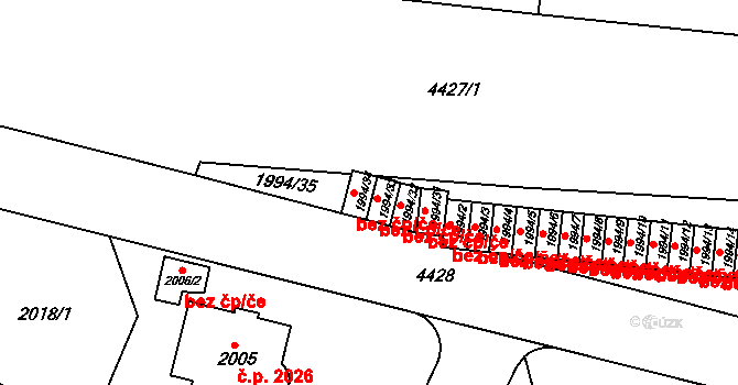 Teplice 45136289 na parcele st. 1994/33 v KÚ Teplice, Katastrální mapa